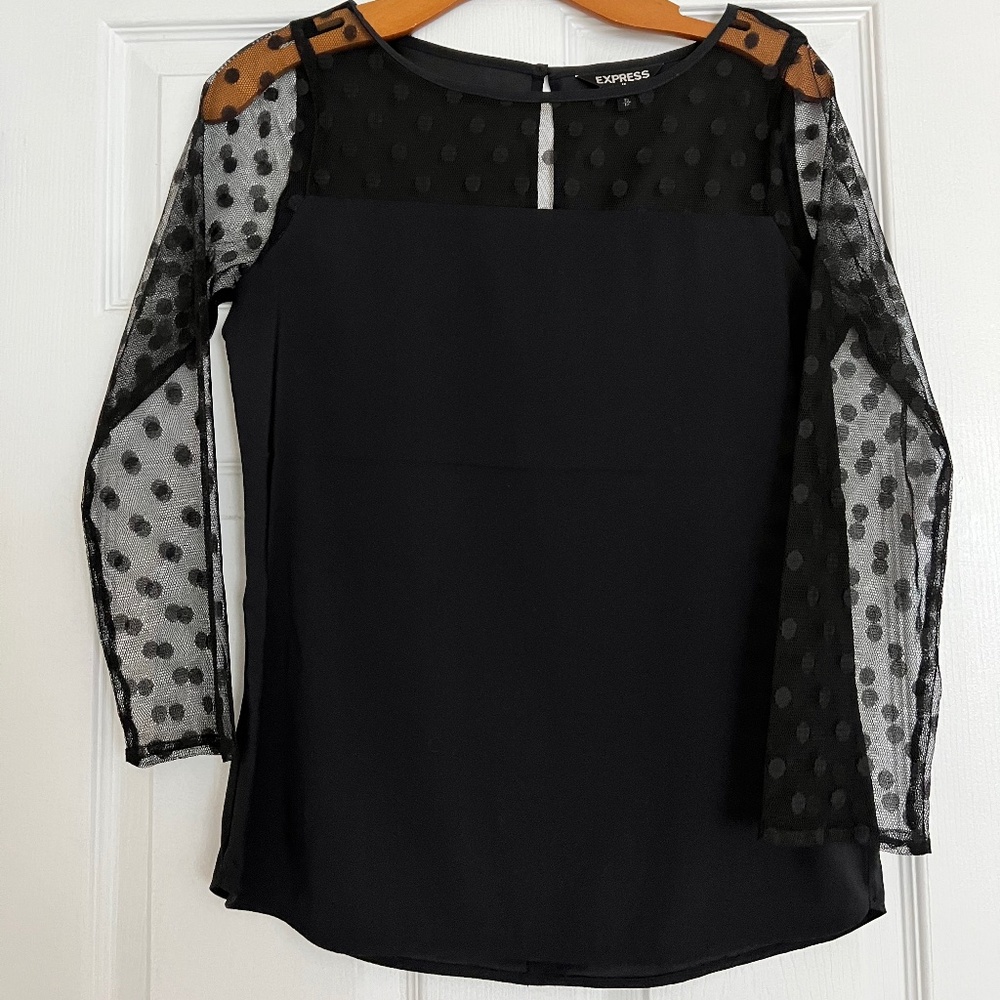 Express satin and sheer top